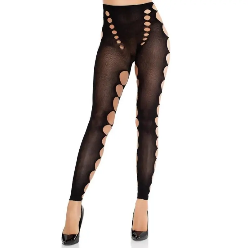 Leg avenue - medias opacas sin costuras con corte en los pies negro