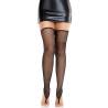 Leg avenue - medias altas sin pie de encaje con aro para dedo negro - 1