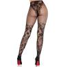 Leg avenue - medias de encaje dahlia con detalle de red negro - 2