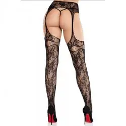 Leg avenue - medias de encaje con ligas negro Leg avenue - medias de encaje con ligas negro