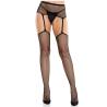 Leg avenue - medias de encaje con cruz y portaligas negro - 1
