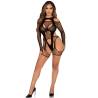 Leg avenue - body de rejilla con liga y arnés negro - 2