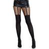 Leg avenue - mallas efecto liguero con detalle de encaje negro - 1