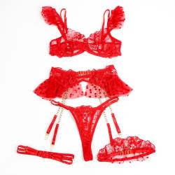 Subblime - 957506 conjunto sujetador y liga de encaje rojo - 3