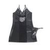 Subblime - 957520 vestido de cuero con encaje floral negro - 4