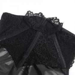Subblime - 957544 vestido de cuero con cuello de encaje negro s/m