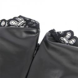 Subblime - 957544 vestido de cuero con cuello de encaje negro s/m