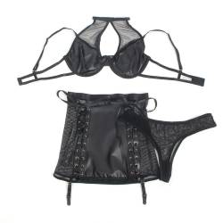 Subblime - 957582 conjunto sujetador y falda de cuero negro - - 4