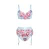Subblime - 957643 conjunto sujetador y liguero con bordados de flores rosas - 5