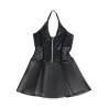 Subblime - 957704 vestido de cuero con cremallera y encaje negro - 5