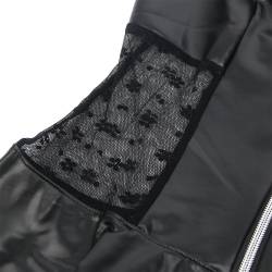 Subblime - 957704 vestido de cuero con cremallera y encaje negro s/m