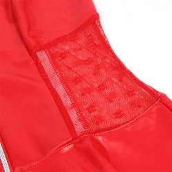 Subblime - 957728 vestido de cuero con cremallera y encaje rojo - 12