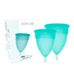 Stercup - pack copa menstrual silicona fda talla s + l aquamarina