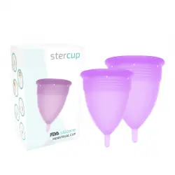 Stercup - pack copa menstrual silicona fda talla s + l lila
