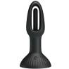 Pretty Love Hubert, plug anal negro con hendidura y base ancha, de frente