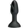 Pretty Love Hubert, plug negro de lado con la lengüeta de silicona