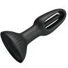 Pretty Love Hubert, plug negro en horizontal con la hendidura hacia arriba