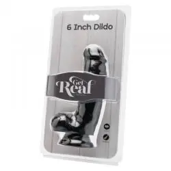 Get real - dildo 12 cm con testículos negro