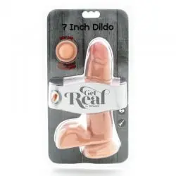 Get real - dual density dildo 12 cm con testículos natural