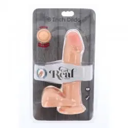 Get real - dual density dildo 18 cm con testículos natural