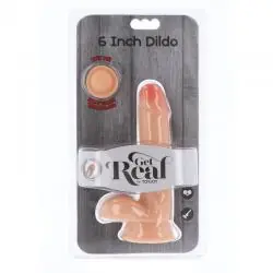 Get real - dual density dildo 17 cm con testículos natural