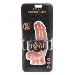 Get real - dildo silicona 18 cm con testículos natural