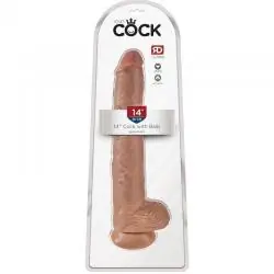 King cock pene realístico con testículos 35.6 cm