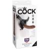 Caja del arnés King Cock con pene de 8 pulgadas marrón