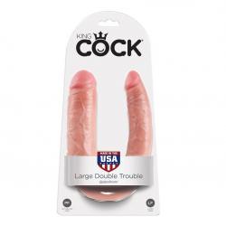 King cock - dildo doble penetración 17.8 cm natural