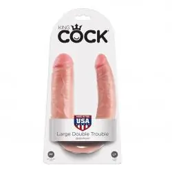 King cock - dildo doble penetración 17.8 cm natural