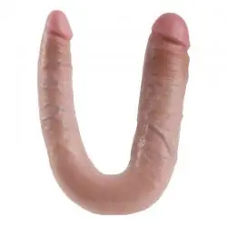 King cock - dildo doble penetración 17.8 cm natural