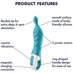 Satisfyer - amazing 2 vibrador punto a turquesa