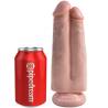 King Cock Two Cocks One Hole de 7 pulgadas junto a una lata