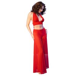 Chilirose - cr 4857 set top y pantalones rojo - 2