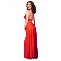 Chilirose - cr 4857 set top y pantalones rojo talla s
