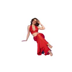 Chilirose - cr 4857 set top y pantalones rojo - 4