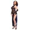 Chilirose - cr 4853 vestido negro de encaje con guantes - 3