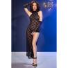 Chilirose - cr 4853 vestido negro de encaje con guantes - 5