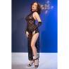 Chilirose - cr 4853 vestido negro de encaje con guantes - 6