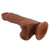 Dildo vibrador Baile Calisto de 25 cm tumbado con la ventosa