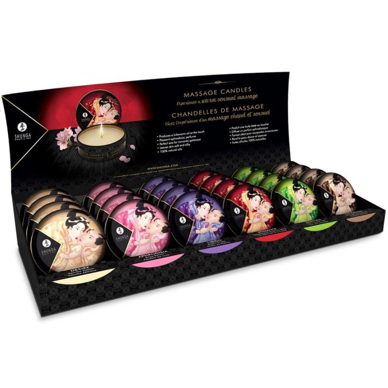 Shunga - mini caress by candlelight display velas masaje 24 uds Shunga - mini caress by candlelight display velas masaje 24 uds