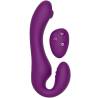 Vibrador Xocoon Strapless Strap-On morado con su mando