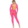 Leg avenue - bodystocking rosa con espalda abierta talla única - 2