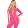 Leg avenue - bodystocking rosa con espalda abierta talla única - 4