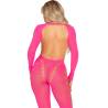 Leg avenue - bodystocking rosa con espalda abierta talla única - 5
