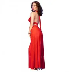 Chilirose - cr 4857 set top y pantalones rojo talla s