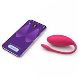 We-Vibe Jive rosa junto a un móvil con la app