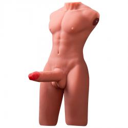 Xise - jason half body torso realístico masculino con thrusting y vibración 55 cm