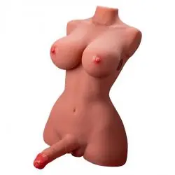 Xise - hermosa lady boy torso femenino con dildo con vibración y thrusting 49 cm