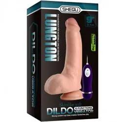 Shequ - lungton dildo vibrador con control remoto 22,5 cm
